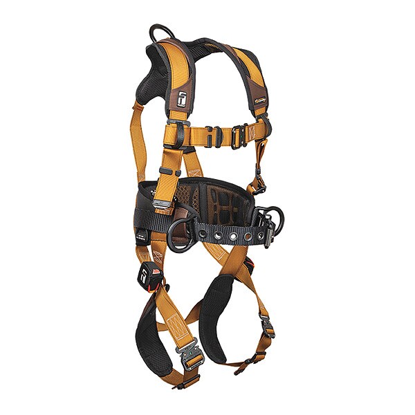 Full Body Harness, Vest Style, XL, Polyester, Brown
