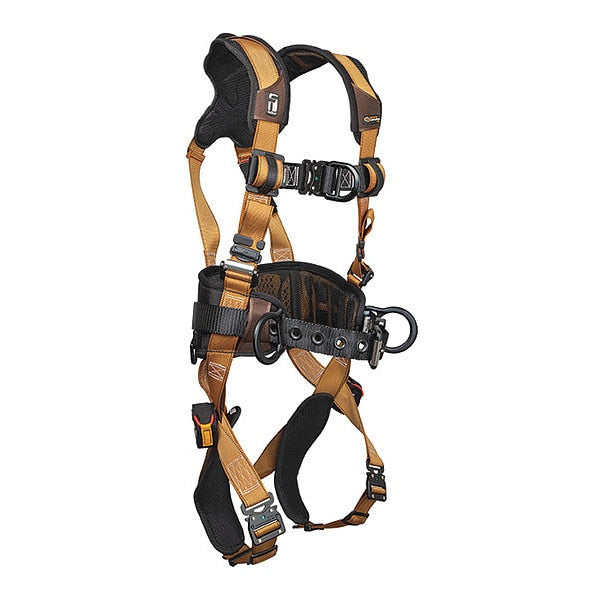 Full Body Harness, Vest Style, S, Polyester, Brown