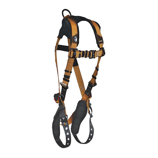 Full Body Harness, Vest Style, S, Polyester, Brown
