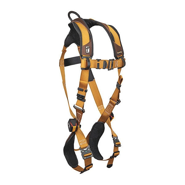 Full Body Harness, Vest Style, XL, Polyester, Brown