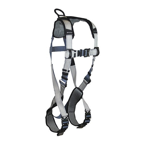 Full Body Harness, Vest Style, M, Polyester, Silver