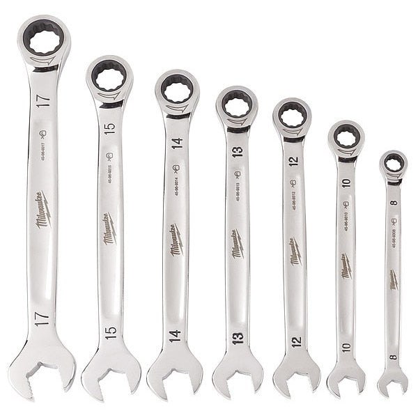 Metric Ratcheting Combination Wrench Set, 7-Piece