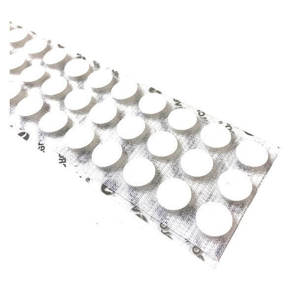 Reclosable Fastener, Disc, Acrylic Adhesive, 1/2 in, White, 4320 PK
