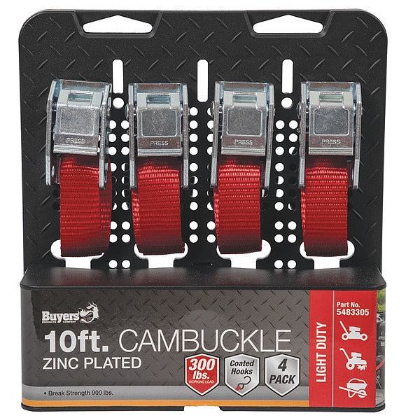 Tie Dwn Strap, 300 lb. Wrkng Ld Limit, PK4
