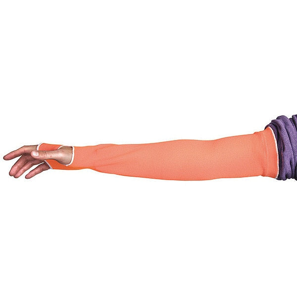 Cut-Resistant Sleeve, S, Hi-Vis Orange, PR