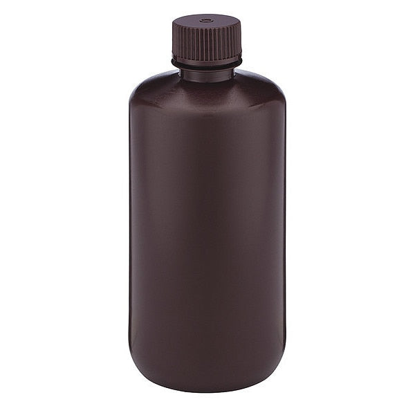 Bottle, Amber Narrow Mouth, Round, HDPE, 500mL