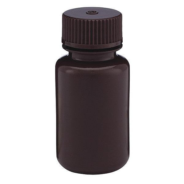 Bottle, Amber Wide Mouth, Round, HDPE, 60mL