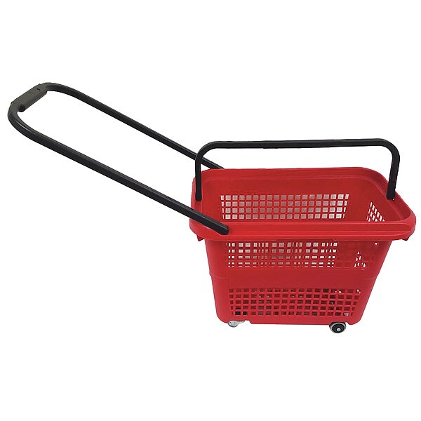 Rolling Hand Basket, PP, Red, 14 11/64 in