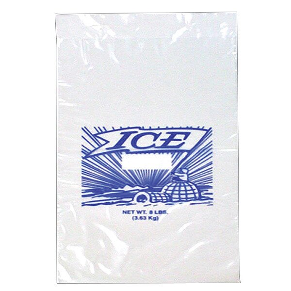 Printed Ice Bags, 8 lb, 20 in, PK1000