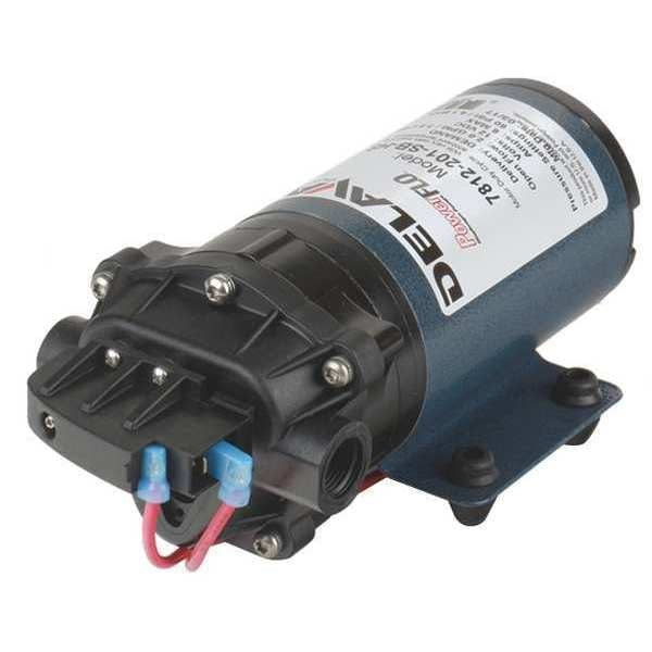 Diaphragm Pump, Polypropylene, Santoprene, 12VDC, 2.0 GPM