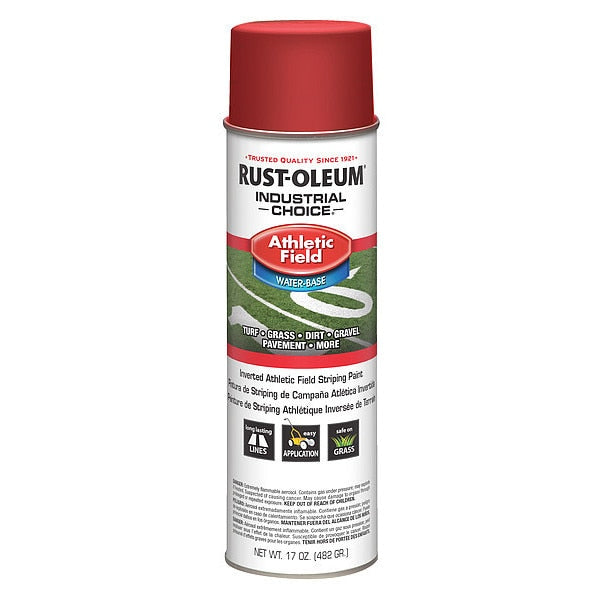 Athletic Field Striping Paint, 17 oz., Scarlet Red, Water -Based