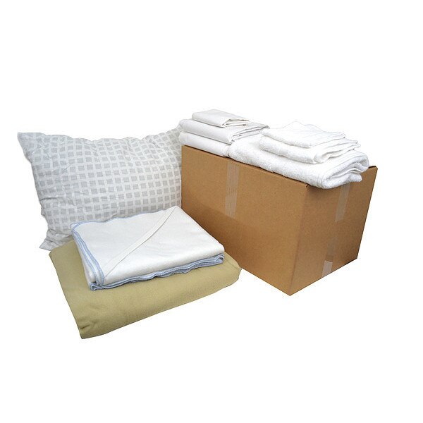 Bedding and Bath Kit, Twin Size, Beige/Wht