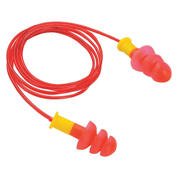 Reusable Corded Ear Plugs, Flanged Shape, 25dB