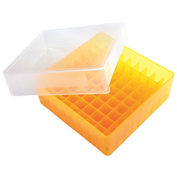 Tube Storage Box, Orange, 81-Well, PK5