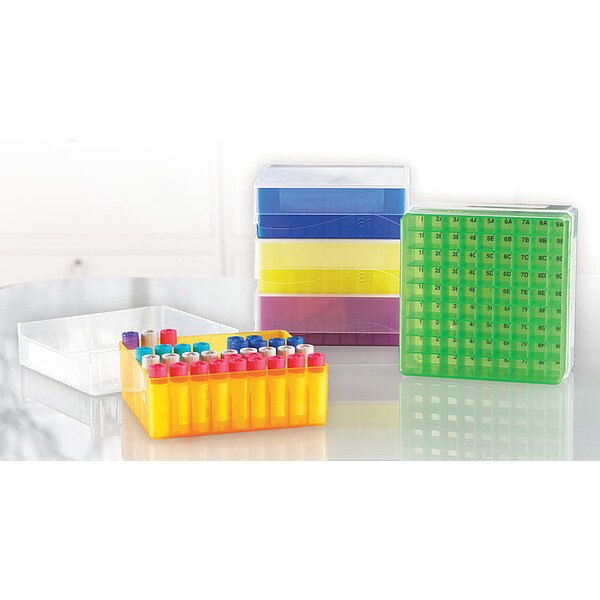 Tube Storage Box, Assorted, 81-Well, PK5