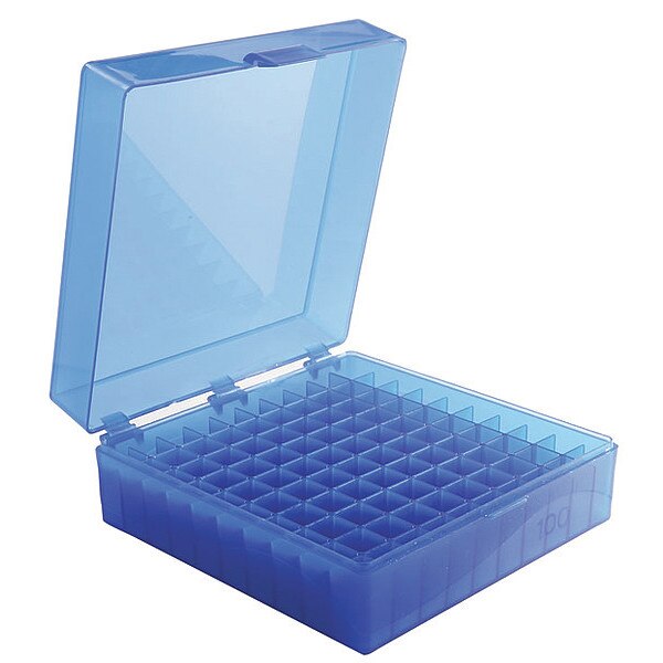 Tube Storage Box, Blue, 100 Well, PK5