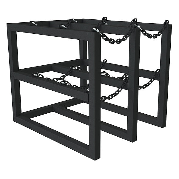 Gas Cylinder Rack, Steel Tubing, 36