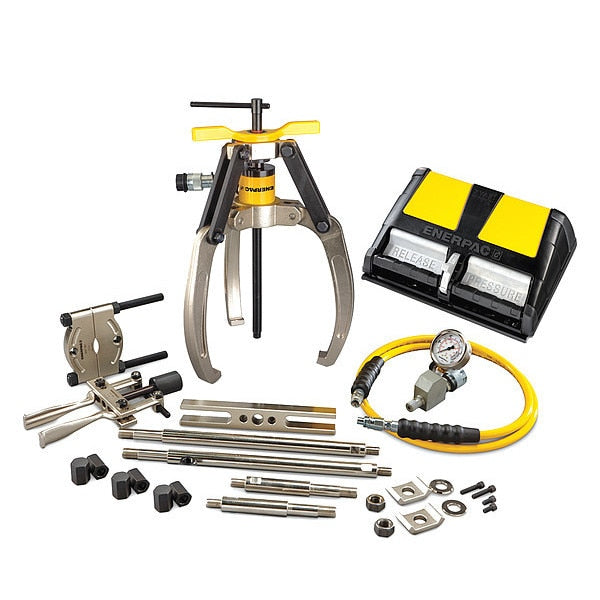 LGHMS314A, 14 Ton, 3 Jaw, Hydraulic Lock-Grip Master Puller Set with Air Pump