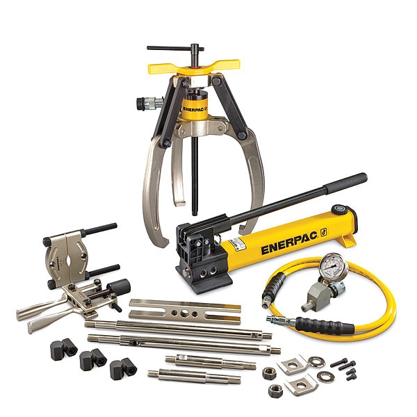 LGHMS314H, 14 Ton, 3 Jaw, Hydraulic Lock-Grip Master Puller Set with Hand Pump