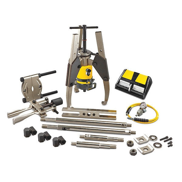 LGHMS364A, 64 Ton, 3 Jaw, Hydraulic Lock-Grip Master Puller Set with Air Pump