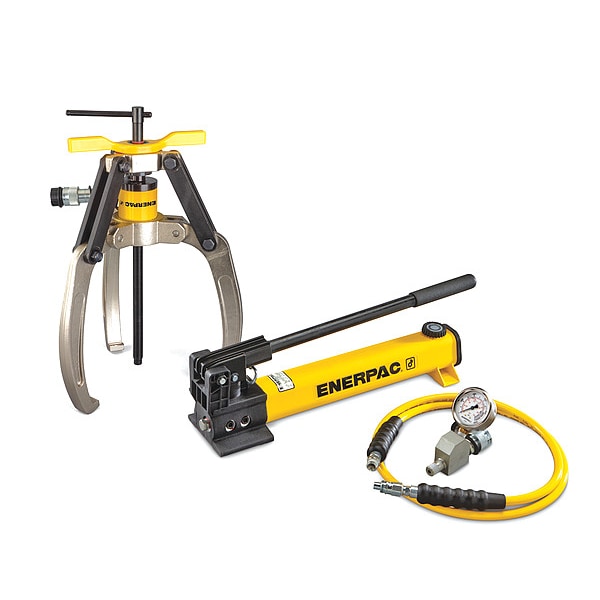 LGHS314H, 14 Ton, 3 Jaw, Hydraulic Lock-Grip Puller Set with Hand Pump