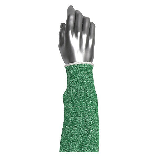 Cut-Resistant Sleeve, Green, Knit Cuff