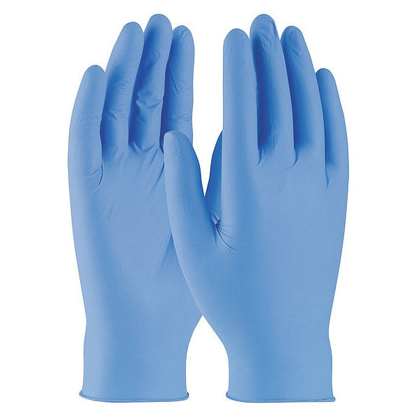 Disposable Nitrile Glove, Powder Free, Textured Fingertips, 3 mil, Blue, Small, 100 Pairs