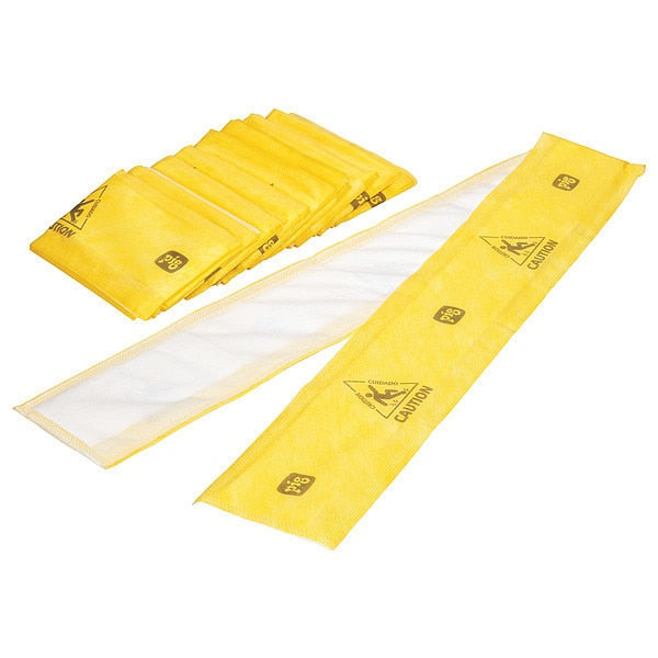 Sorbents, 13 gal/pk, 1.32 gal/pad, Universal Absorbed, Yellow, Polypropylene, SAP, 10 PK