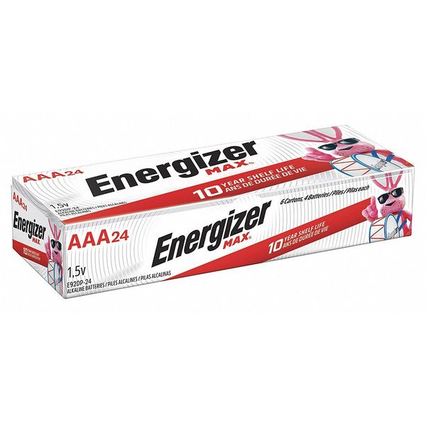 Energizer Max AAA Alkaline Battery, 1.5V DC, 24 Pack