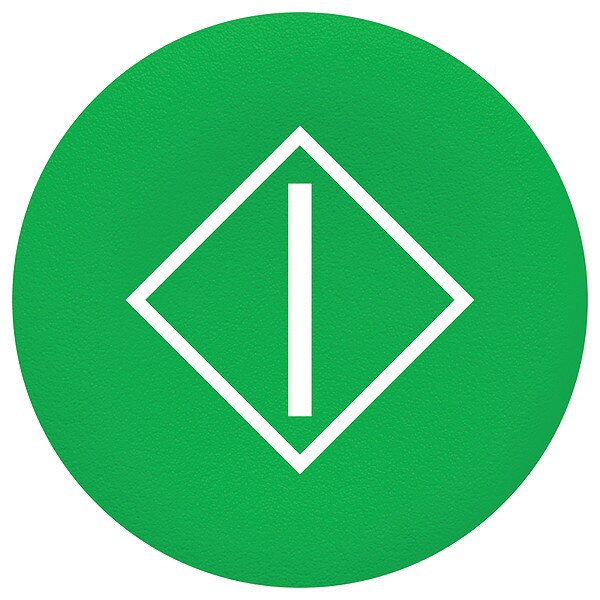 Marked Push Button Cap, Green, 22mm