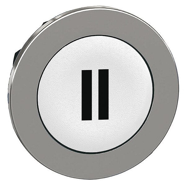 Pushbutton Head, 30 mm, Black, White