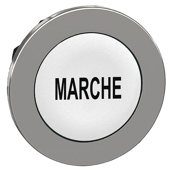 Pushbutton Head, 30 mm, Black, White