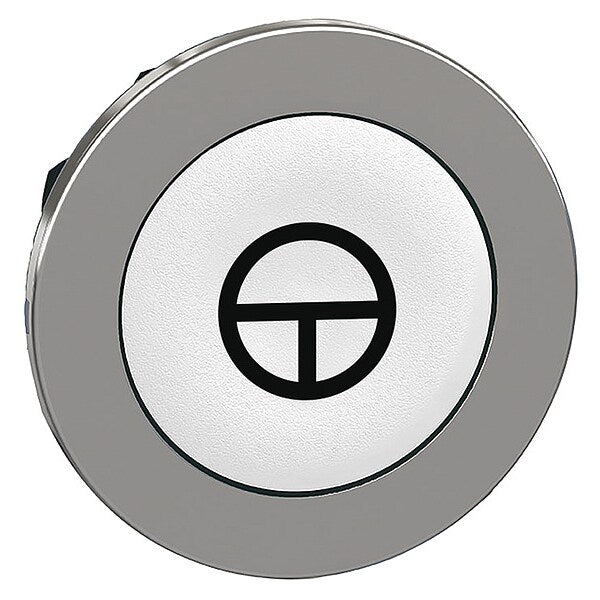 Pushbutton Head, 30 mm, Black, White