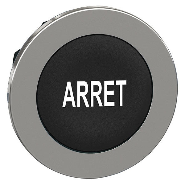 Pushbutton Head, 30 mm, Black, White
