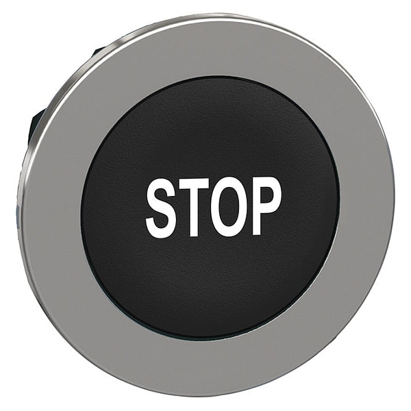 Pushbutton Head, 30 mm, Black, White