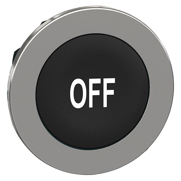 Pushbutton Head, 30 mm, Black, White