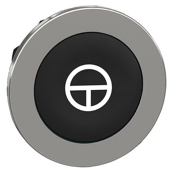 Pushbutton Head, 30 mm, Black, White
