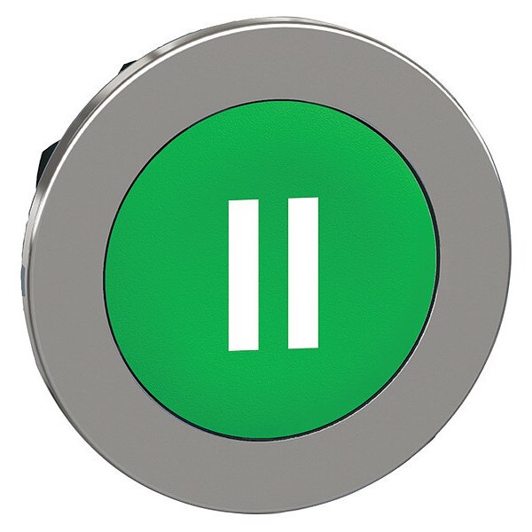 Pushbutton Head, 30 mm, Green, White