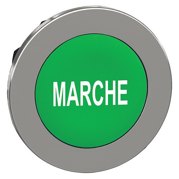 Pushbutton Head, 30 mm, Green, White