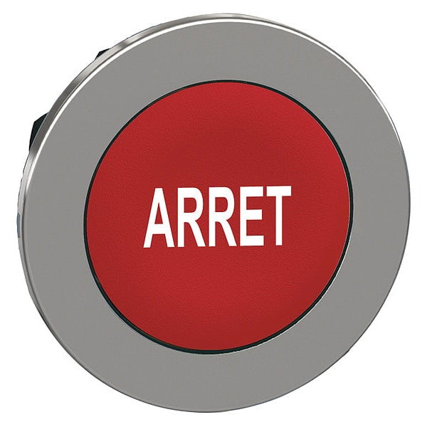 Pushbutton Head, 30 mm, Red, White