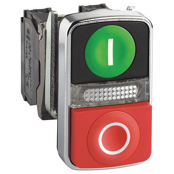 Double Headed Push Button, 22 mm, 1 NO/1 NC, Rectangle