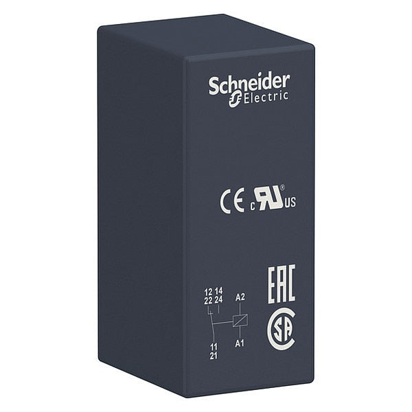 Relay, 12V DC Coil Volts, Square, 8 Pin, 1 C/O