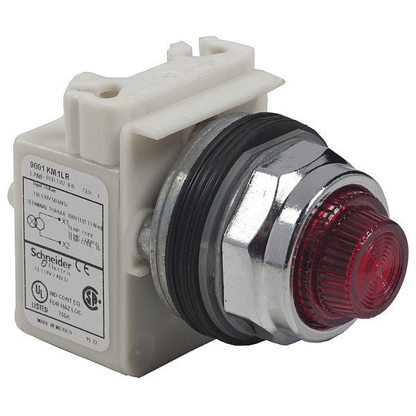 Pilot Light, 110 to 120VAC, Green, LED Lamp