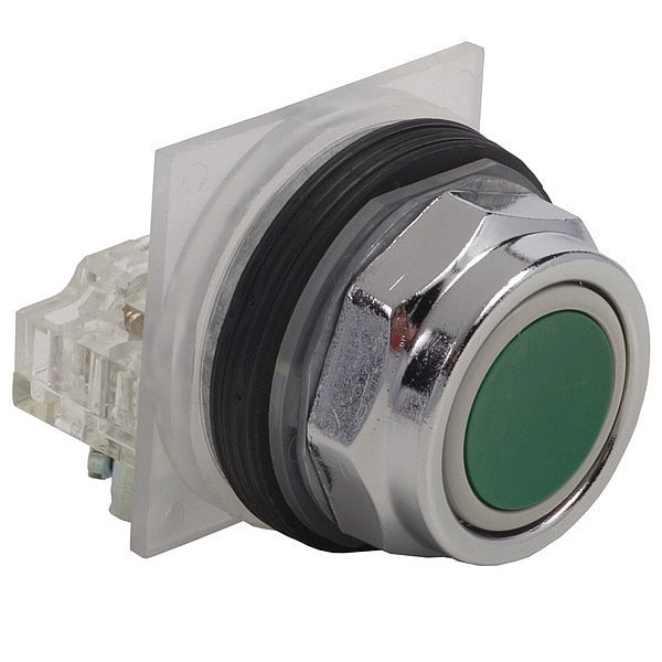 Push Button, 30 mm, 1 NO/1 NC, 1NC, 1NO, Green