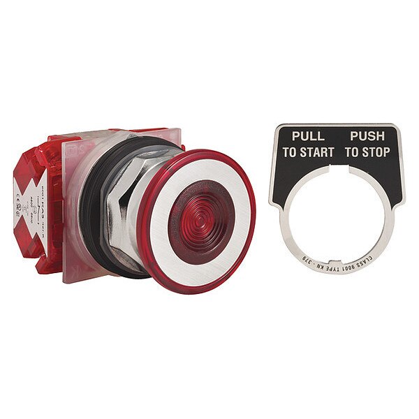Push Button, 30 mm, 2 NC, Red