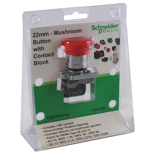 Emergency Switching off Push Button, 22 mm, 1 NC, Red