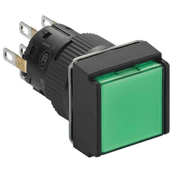 Push Button, 16 mm, 2 CO, Green