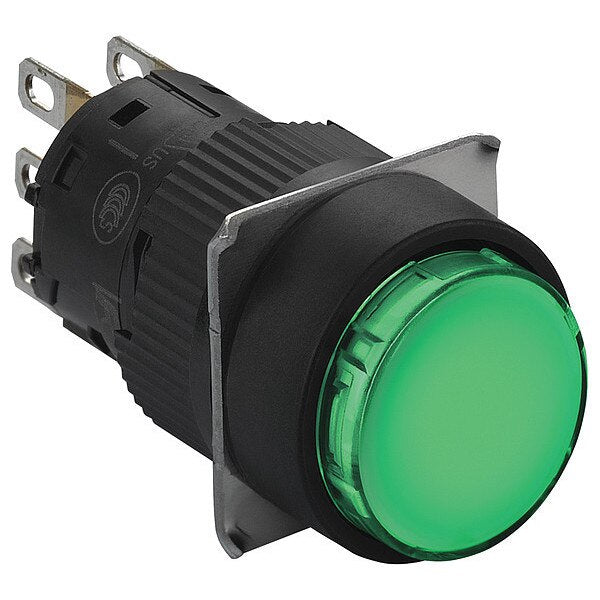 Push Button, 16 mm, 1 CO, Green