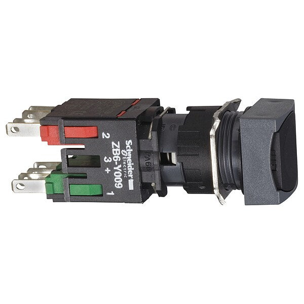 Push Button, 16 mm, 1 NO/1 NC, Black