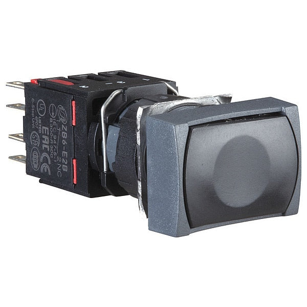 Push Button, 16 mm, 1 NC, Black